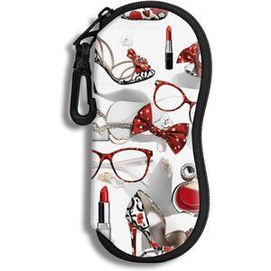 Sunglasses Soft Case Ultra Light Neoprene Zipper Eyeglass Case With Belt